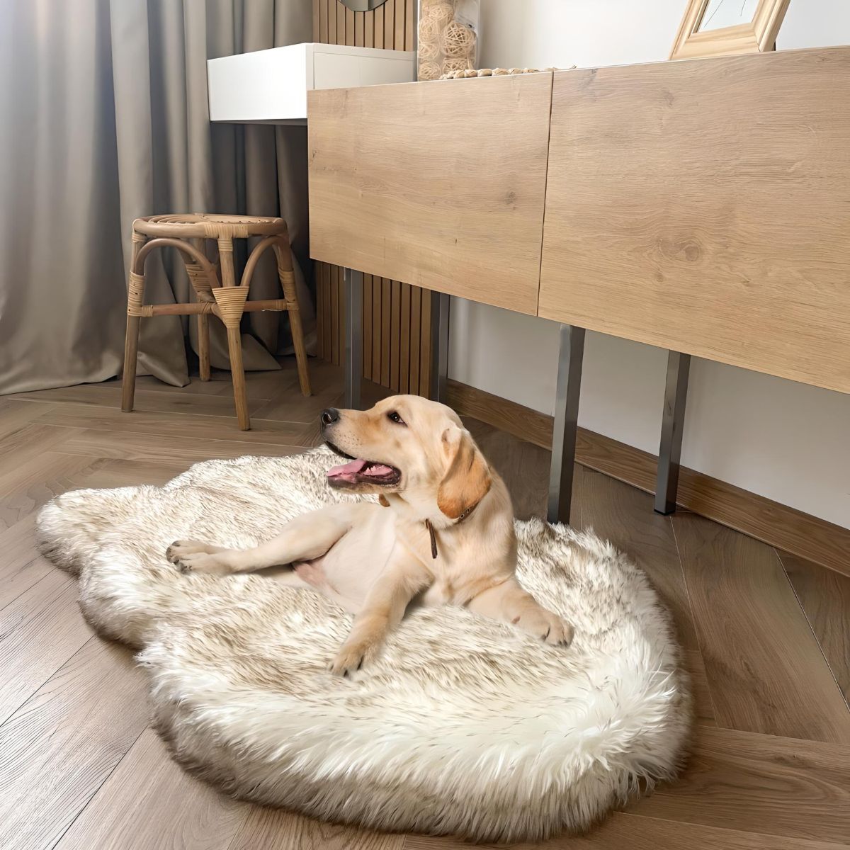 LUXURY FAUX FUR DOG BED