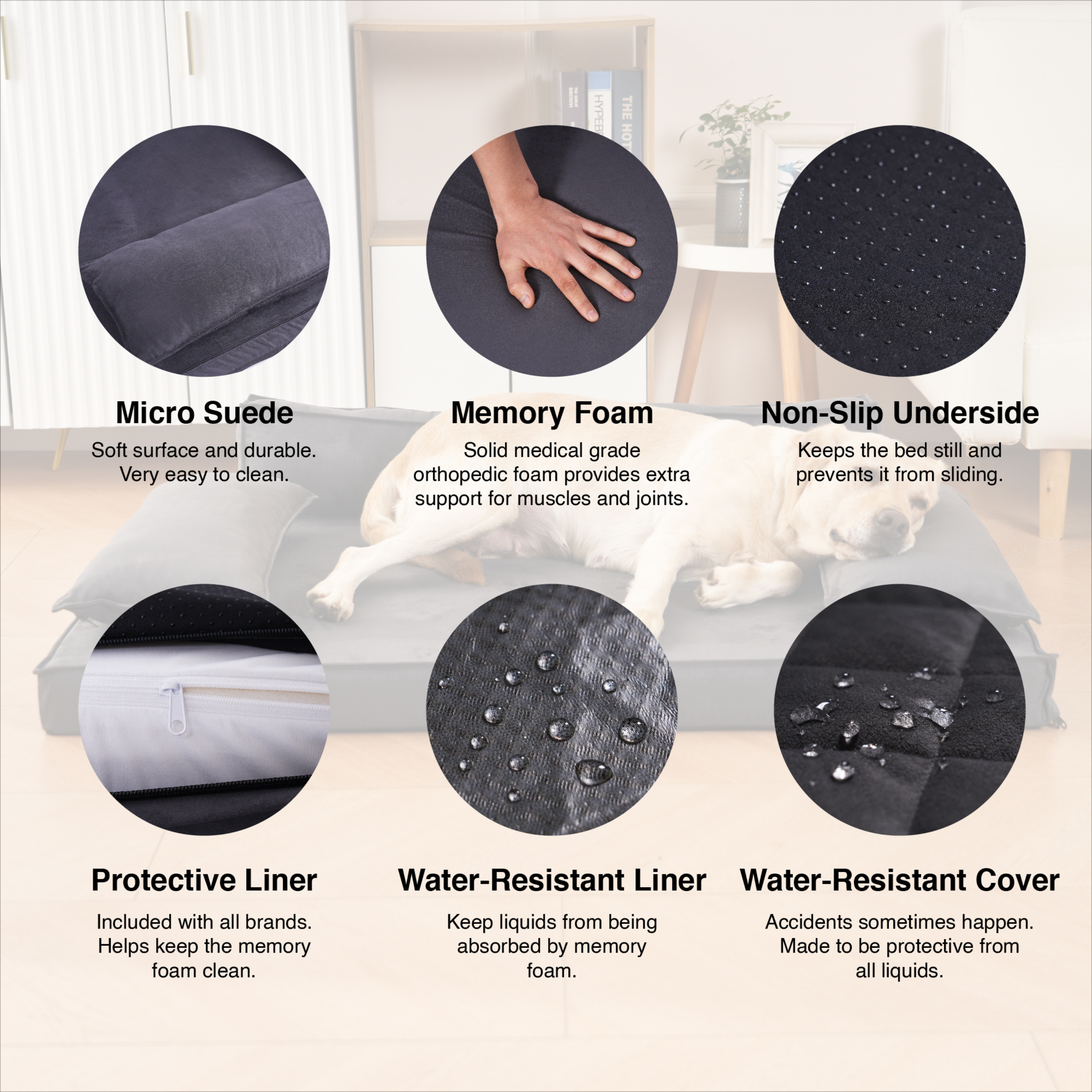 ORTHOPEDIC MEMORY FOAM DOG BED