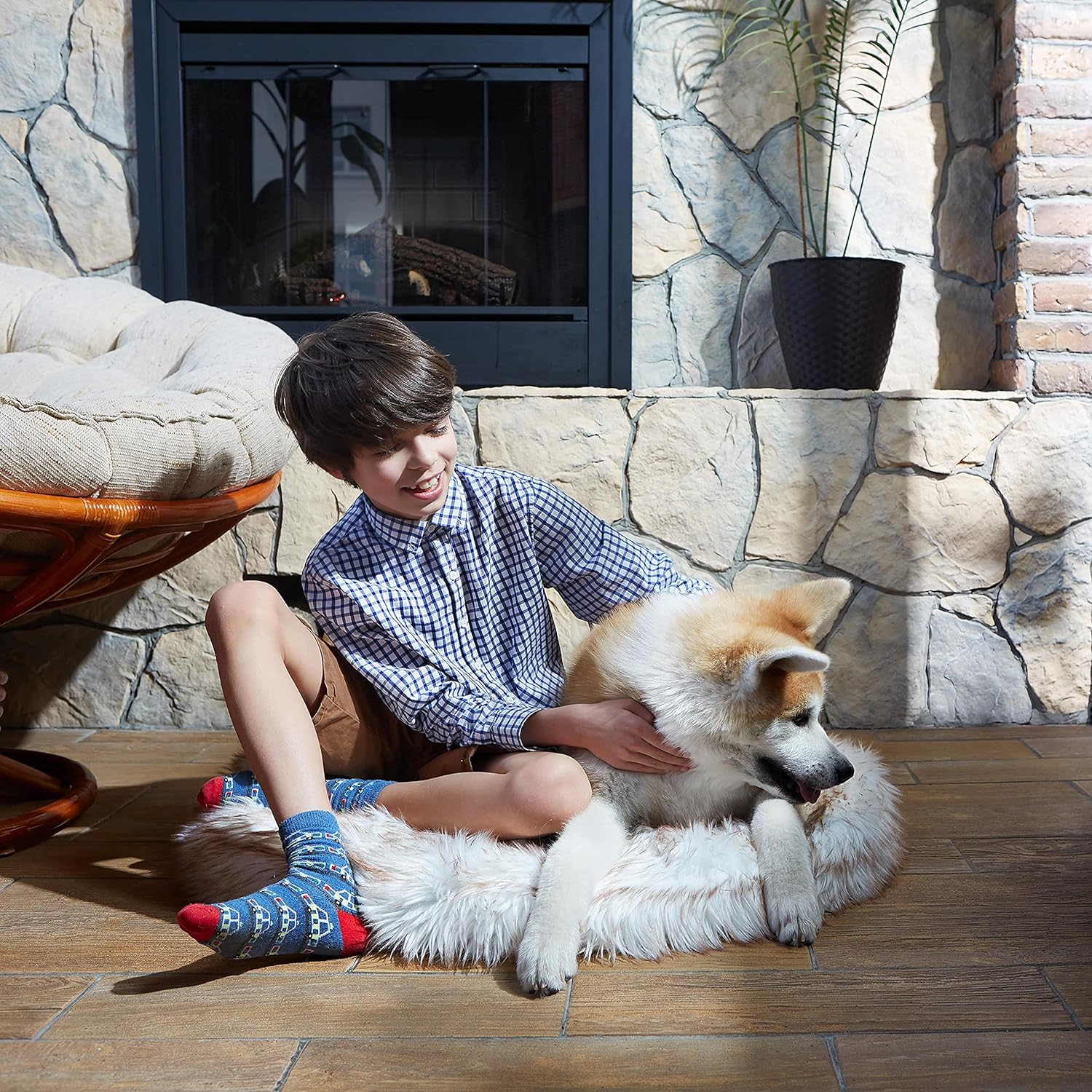 FAUX FUR DOG DONUT BED