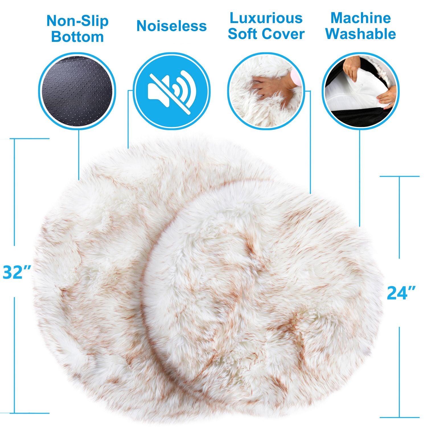 FAUX FUR DOG DONUT BED