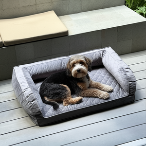 Orthopedic Dog Bed for Large and Senior Dogs – Memory Foam, Waterproof & Washable Plush Cover, Grey 43" x 31"