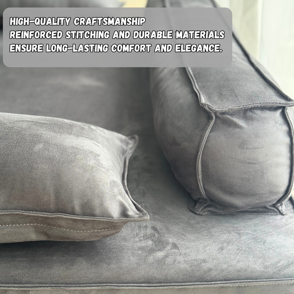 Orthopedic Memory Foam Dog Bed for Medium, Large & XL Dogs, Washable Pet Bed for Crate, Cooling Dog Beds Ideal for Arthritic Dogs, Durable Pillow Mat, Non-Slip Bottom, Grey 46" x 34"