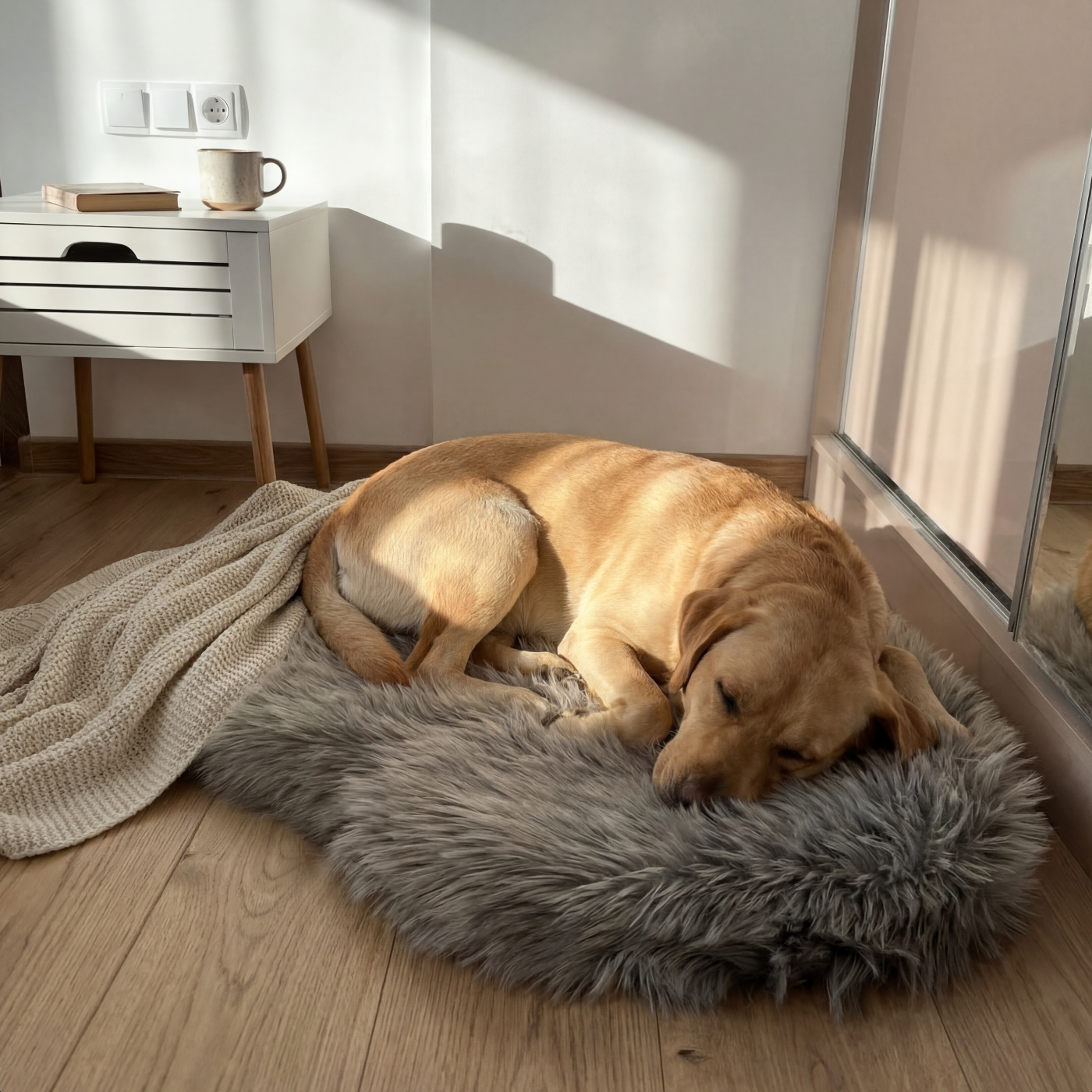 LUXURY FAUX FUR DOG BED