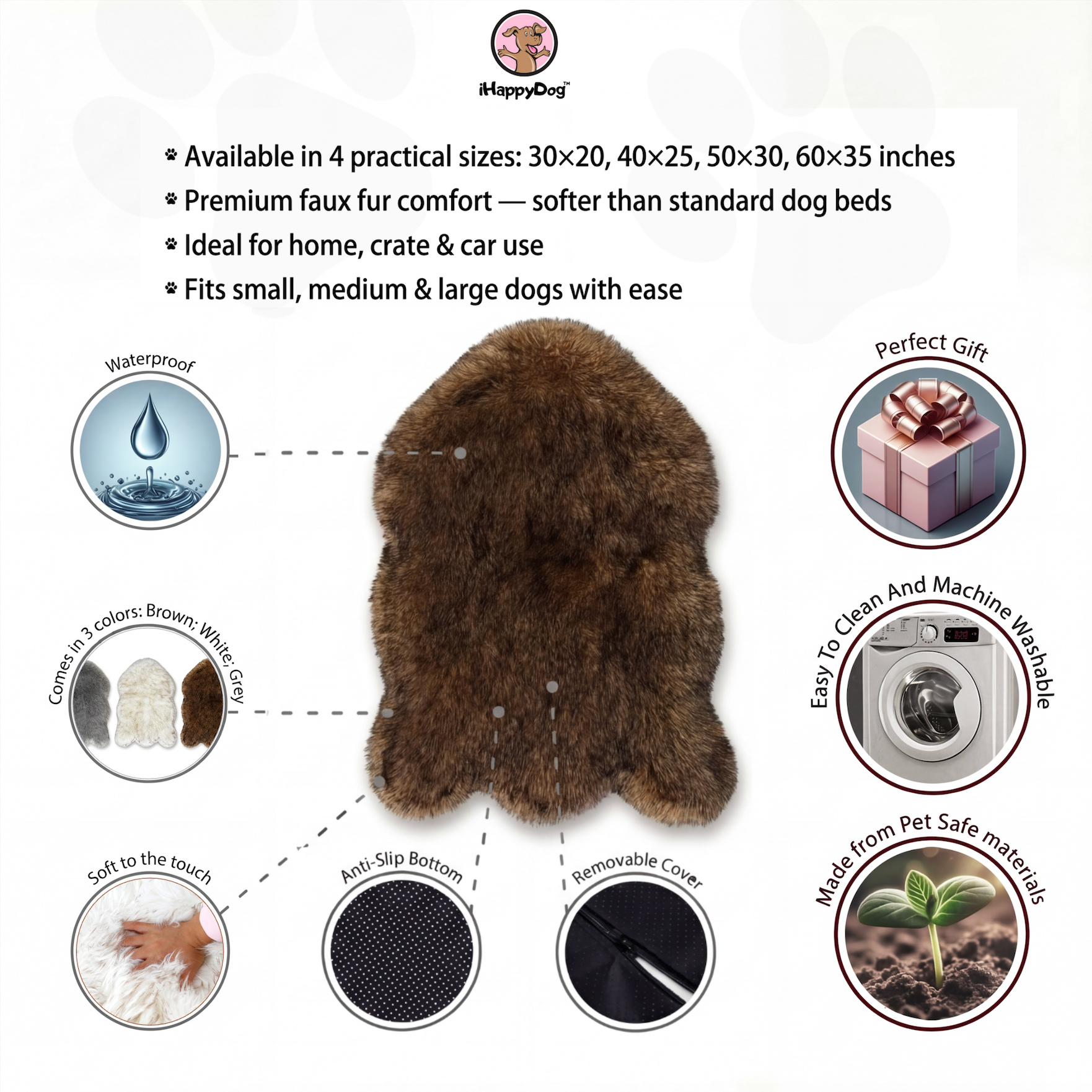 LUXURY FAUX FUR DOG BED