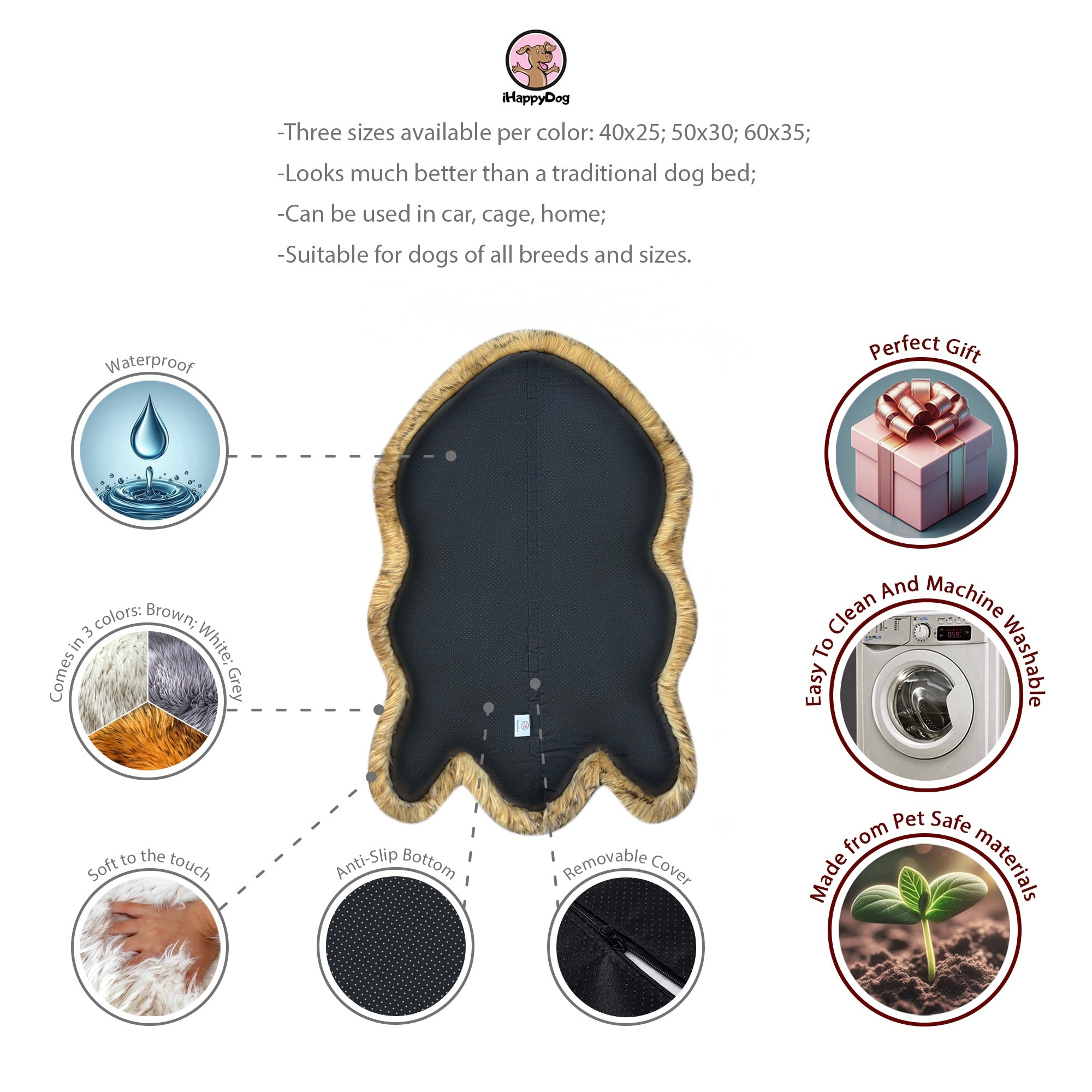 LUXURY FAUX FUR DOG BED