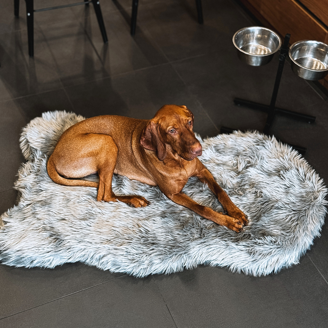 IHAPPYDOG Luxury Faux Fur Orthopedic Dog Bed, Memory Foam Dog Bed for Small, Medium, Large and XL Pets, Fluffy Pet Bed with Waterproof and Washable Cover, Medium/Large/Giant